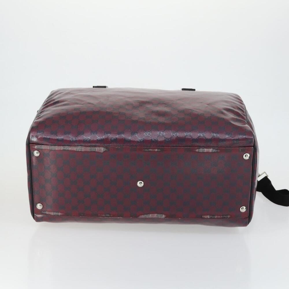 GUCCI GG Crystal Boston Bag Coated Canvas 2way Red Silver 203696 Auth 151447 - Picture 5 of 16